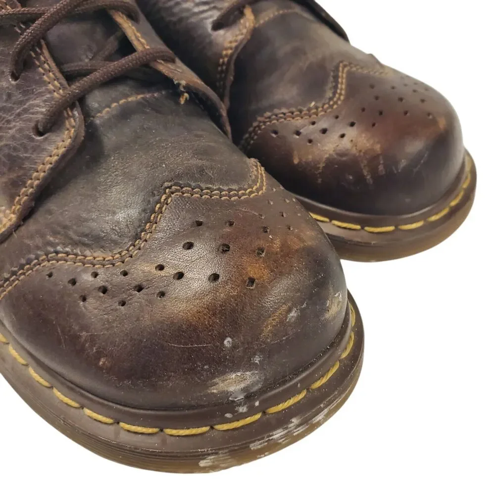 DR MARTENS Shoes Womens Size US 10 Brown Oxford 4-Eye Wingtip Platform 11484